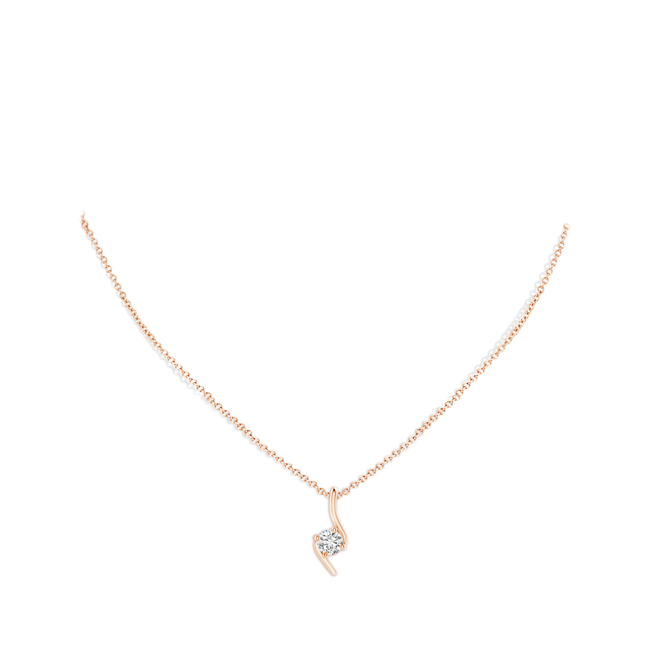 5.1mm HSI2 Prong-Set Diamond Solitaire Bypass Pendant in Rose Gold pen