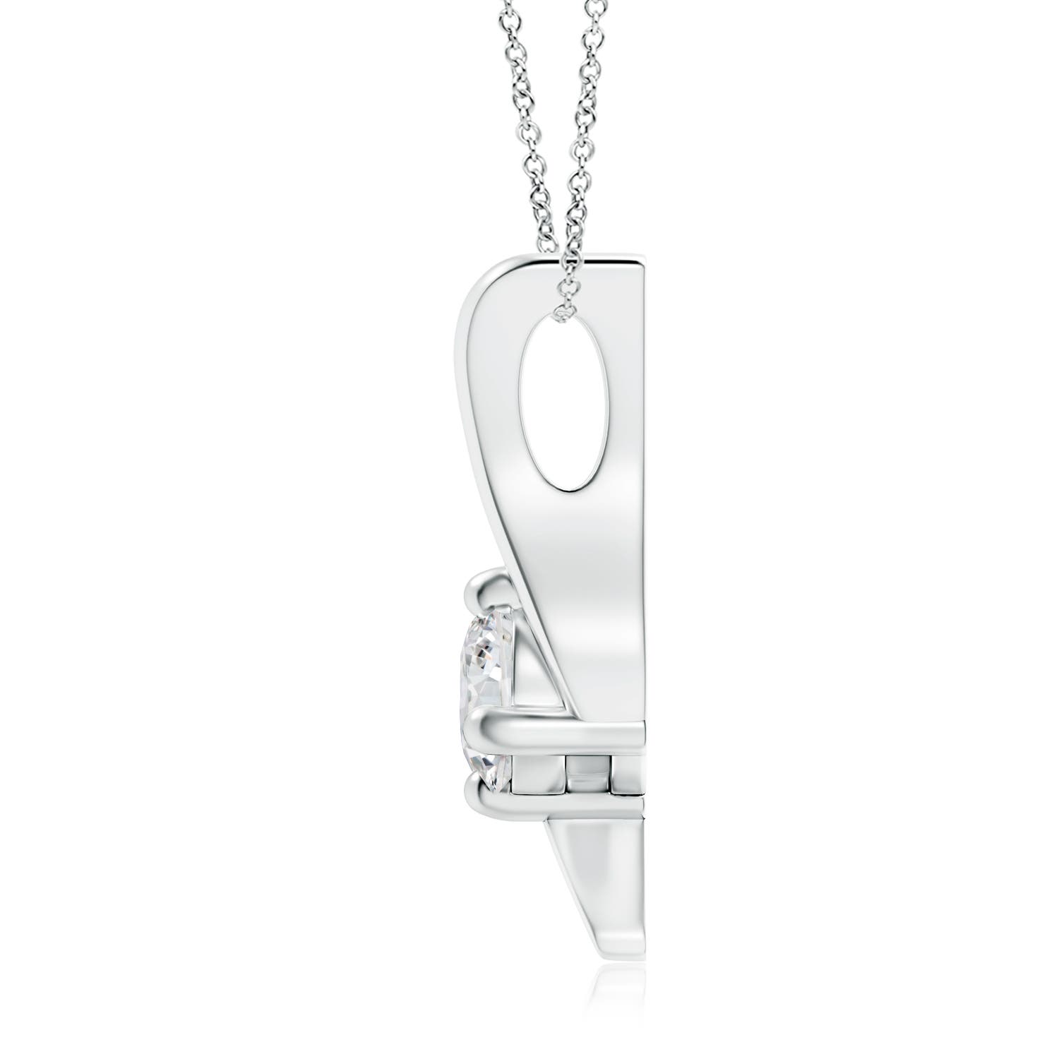 5.1mm HSI2 Prong-Set Diamond Solitaire Bypass Pendant in White Gold