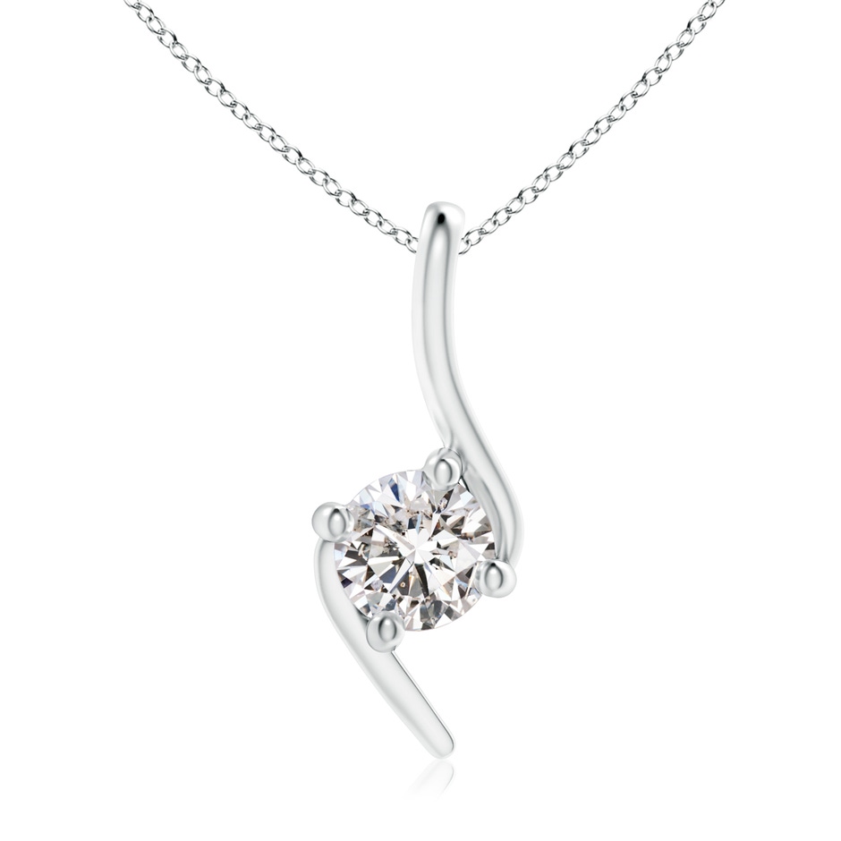 5.1mm IJI1I2 Prong-Set Diamond Solitaire Bypass Pendant in White Gold 