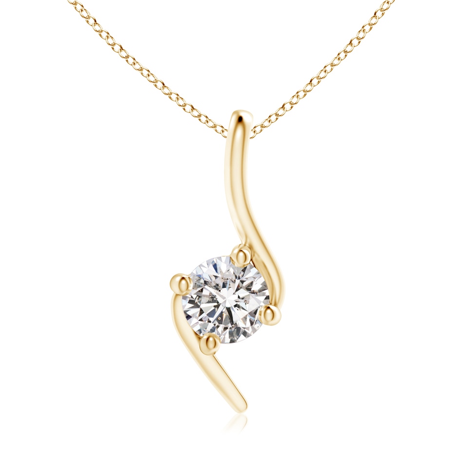 5.1mm IJI1I2 Prong-Set Diamond Solitaire Bypass Pendant in Yellow Gold 
