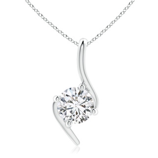6.4mm HSI2 Prong-Set Diamond Solitaire Bypass Pendant in White Gold