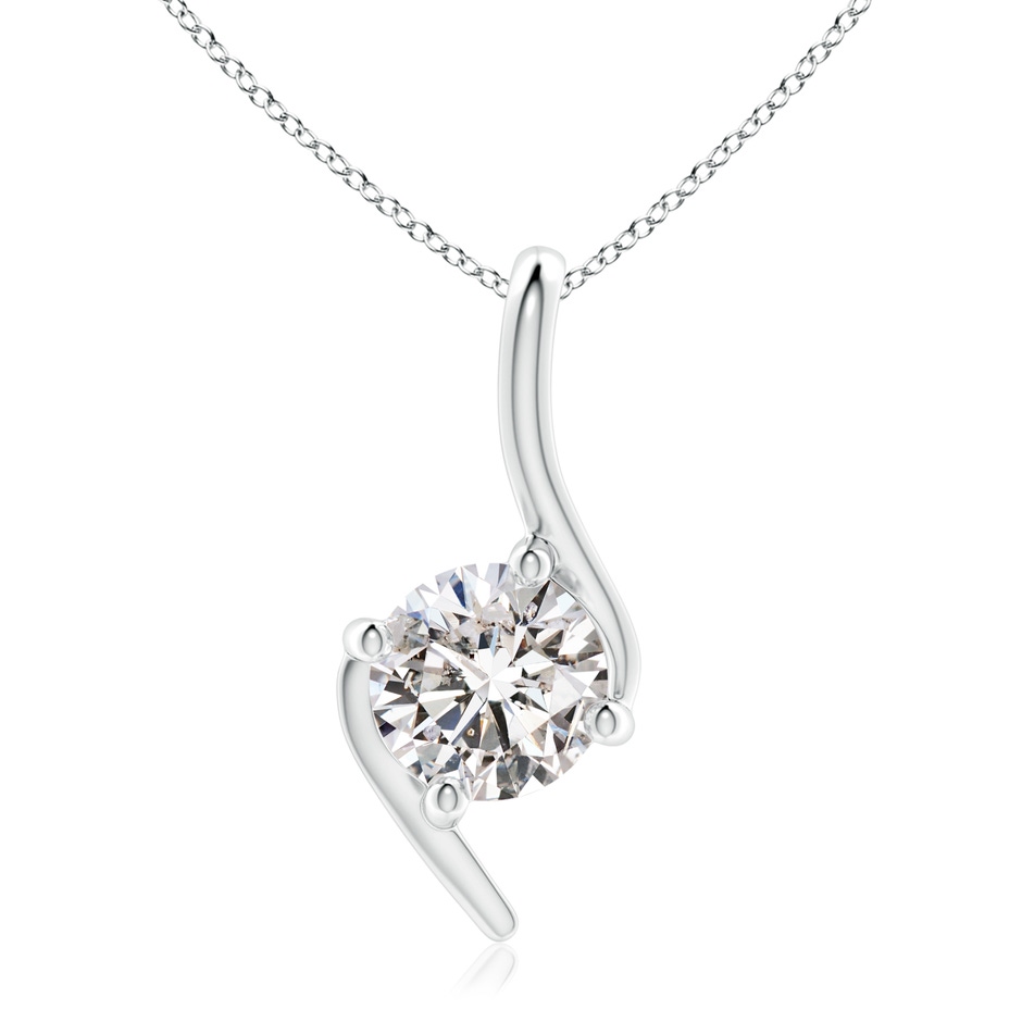 6.4mm IJI1I2 Prong-Set Diamond Solitaire Bypass Pendant in White Gold 