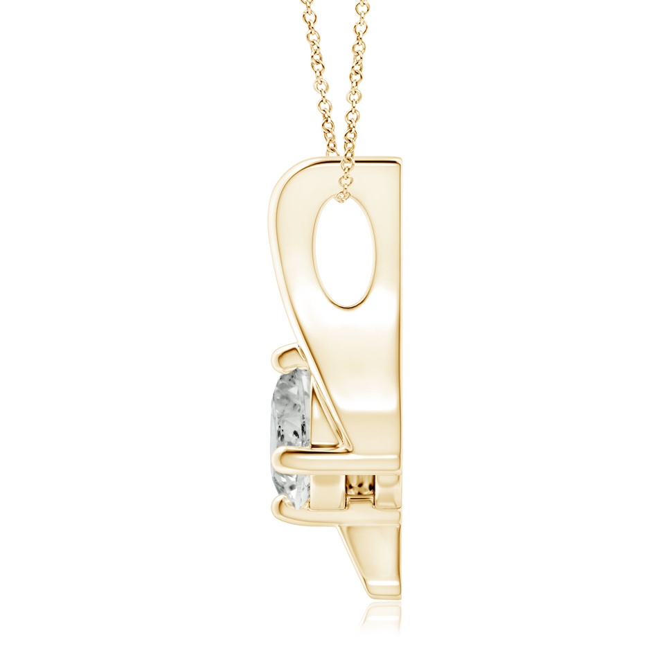 6.4mm KI3 Prong-Set Diamond Solitaire Bypass Pendant in Yellow Gold side 199
