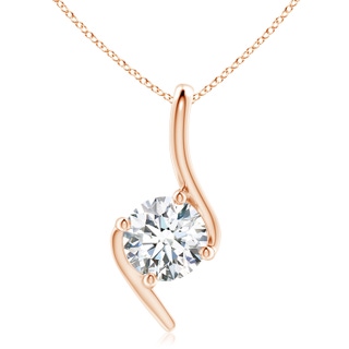 7.4mm GVS2 Prong-Set Diamond Solitaire Bypass Pendant in 10K Rose Gold