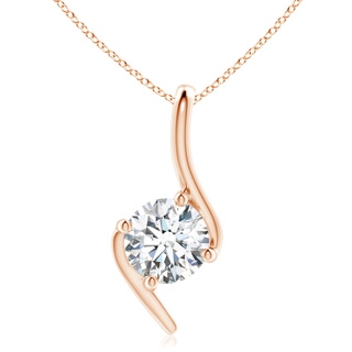 7.4mm GVS2 Prong-Set Diamond Solitaire Bypass Pendant in 9K Rose Gold