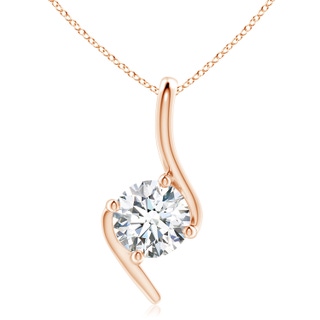 7.4mm GVS2 Prong-Set Diamond Solitaire Bypass Pendant in Rose Gold