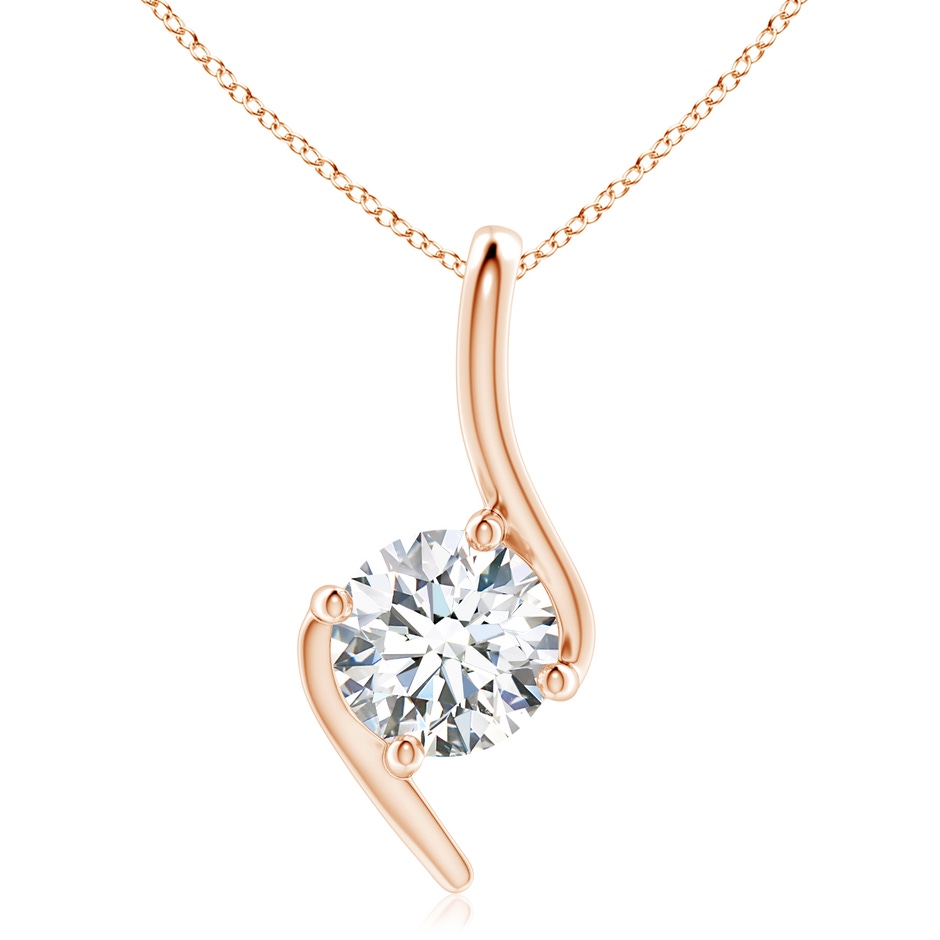 7.4mm GVS2 Prong-Set Diamond Solitaire Bypass Pendant in Rose Gold 