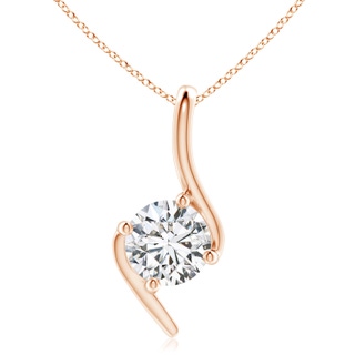 7.4mm HSI2 Prong-Set Diamond Solitaire Bypass Pendant in Rose Gold