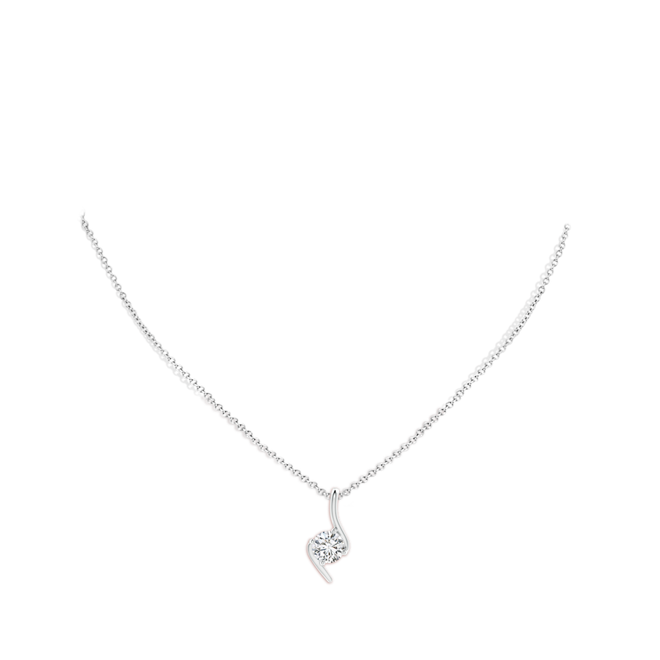 7.4mm HSI2 Prong-Set Diamond Solitaire Bypass Pendant in White Gold pen