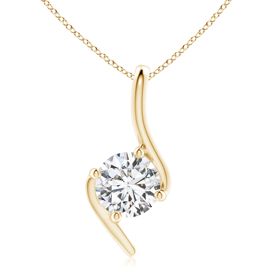 7.4mm HSI2 Prong-Set Diamond Solitaire Bypass Pendant in Yellow Gold 