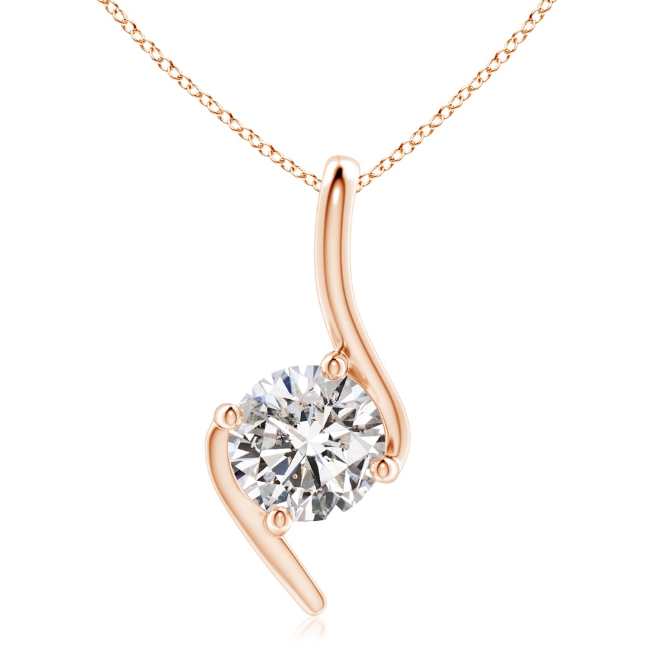 7.4mm IJI1I2 Prong-Set Diamond Solitaire Bypass Pendant in Rose Gold 