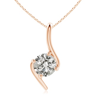 7.4mm KI3 Prong-Set Diamond Solitaire Bypass Pendant in Rose Gold