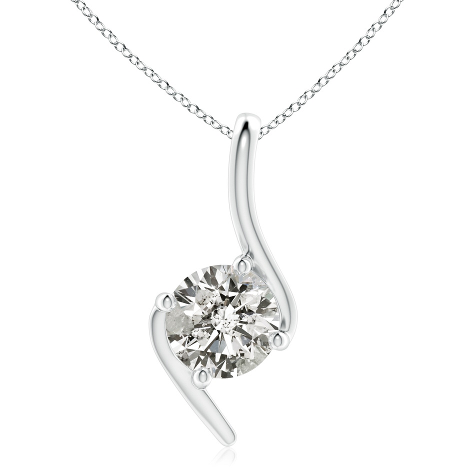 7.4mm KI3 Prong-Set Diamond Solitaire Bypass Pendant in White Gold 