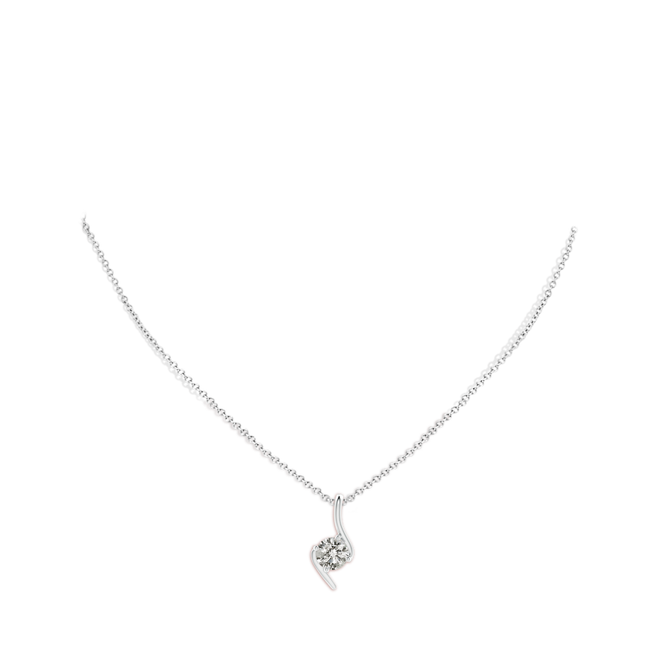 7.4mm KI3 Prong-Set Diamond Solitaire Bypass Pendant in White Gold pen