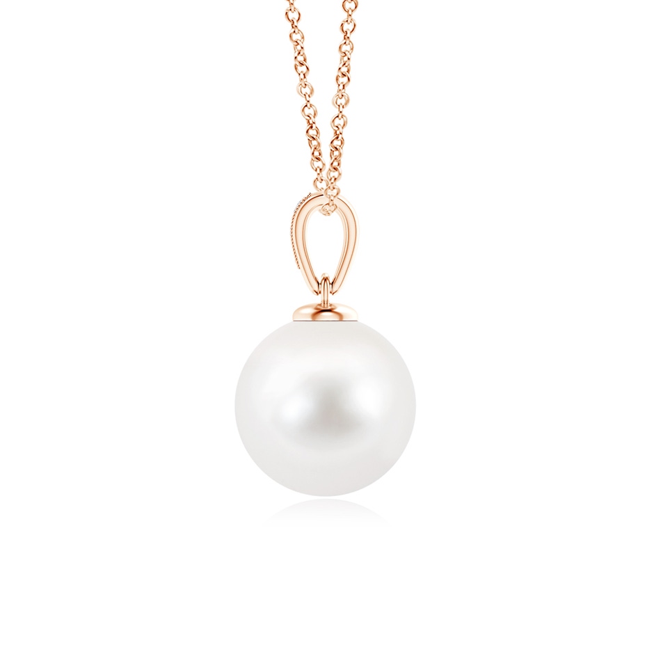 10mm AA Solitaire Freshwater Pearl Pendant with Diamonds in Rose Gold product image