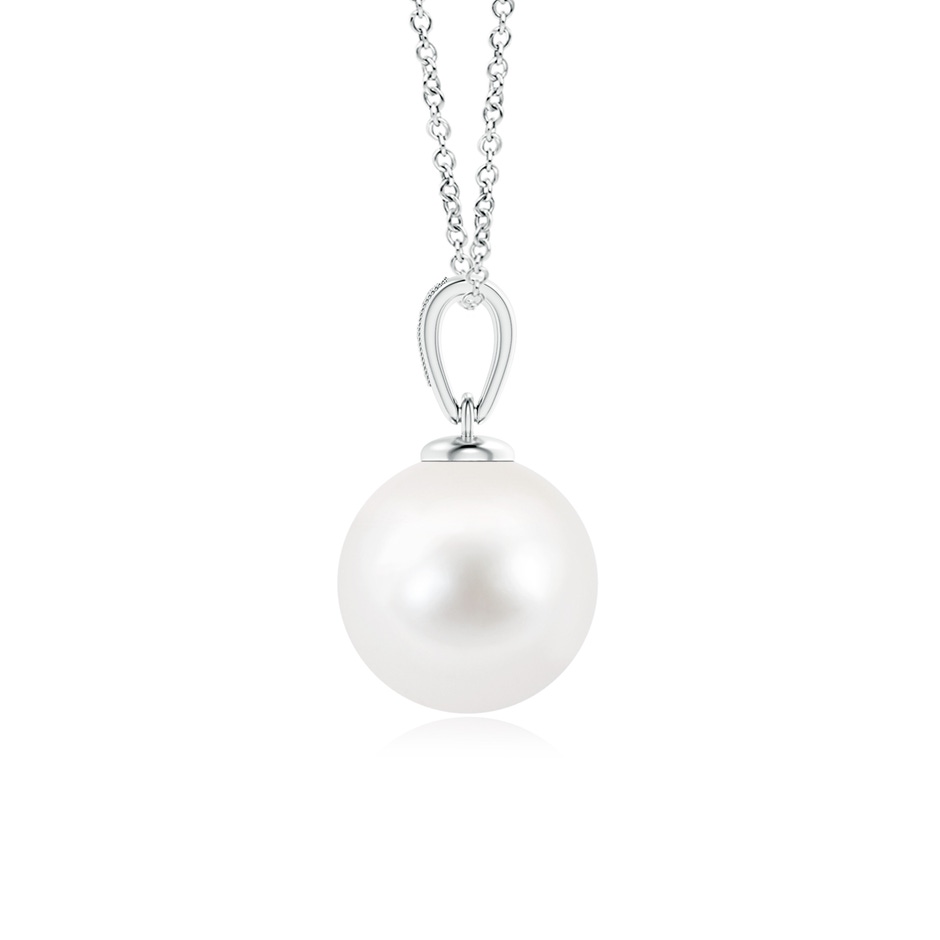 10mm AA Solitaire Freshwater Pearl Pendant with Diamonds in S999 Silver product image