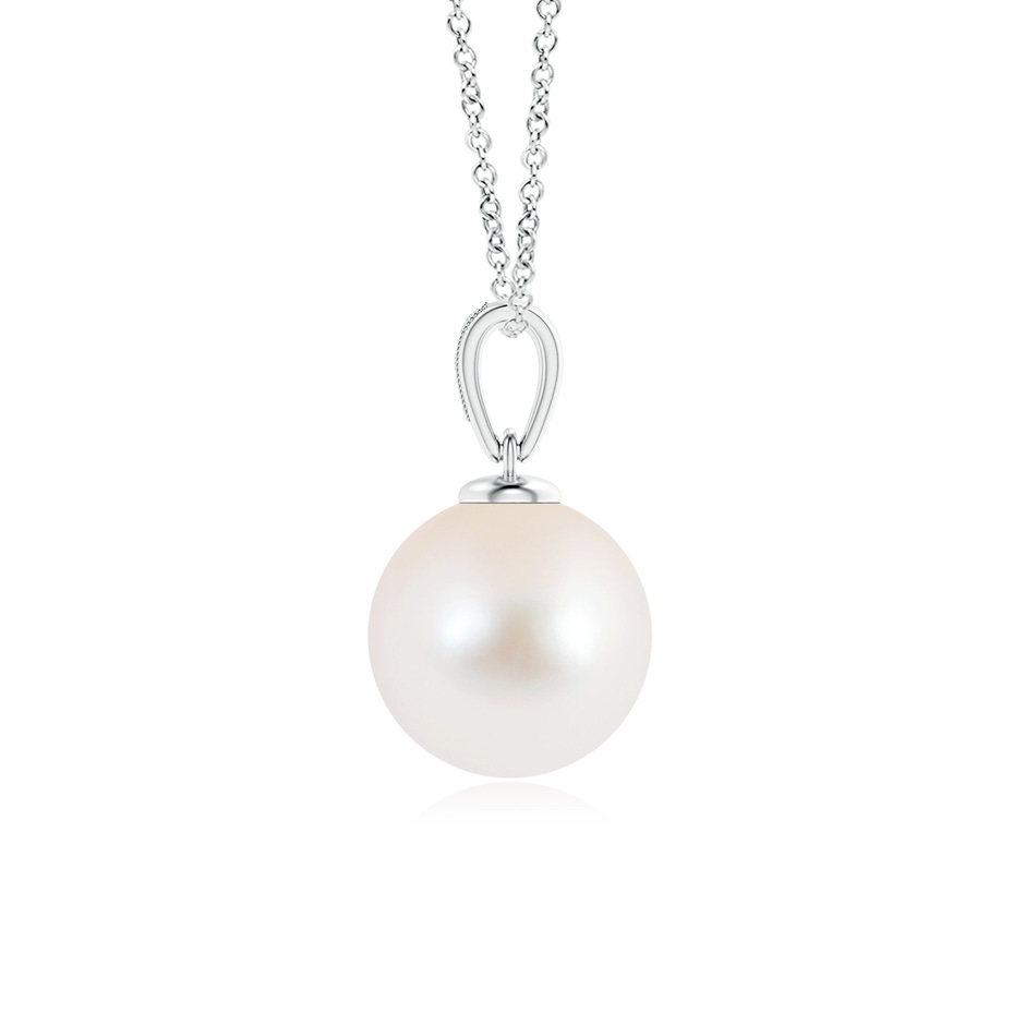 10mm AAA Solitaire Freshwater Pearl Pendant with Diamonds in S999 Silver product image