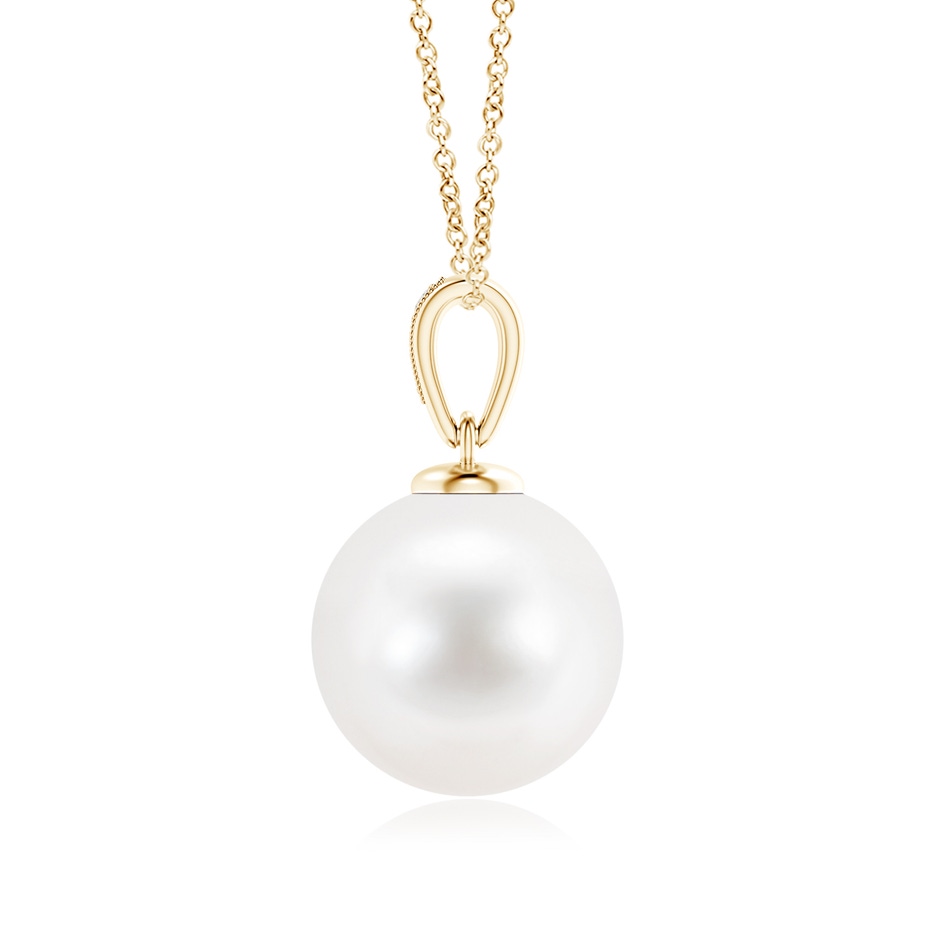 12mm AA Solitaire Freshwater Pearl Pendant with Diamonds in Yellow Gold product image