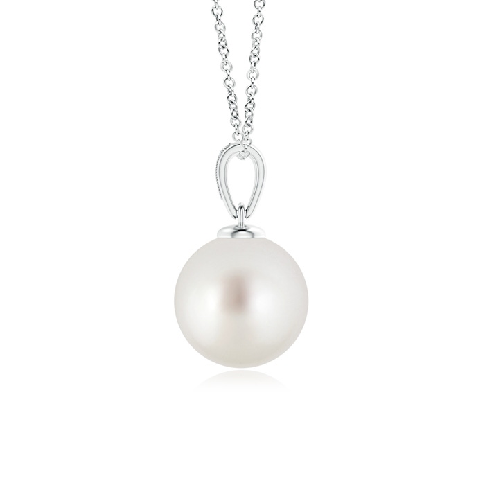 10mm AAA Solitaire South Sea Pearl Pendant with Diamonds in S999 Silver product image