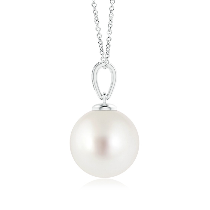 12mm AAA Solitaire South Sea Pearl Pendant with Diamonds in S999 Silver product image
