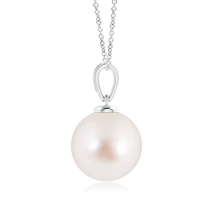 12mm AAAA Solitaire South Sea Pearl Pendant with Diamonds in White Gold product image