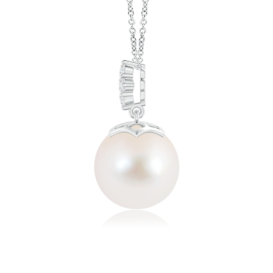 10mm AAA Freshwater Pearl Pendant with Diamond Clustre in 9K White Gold product image