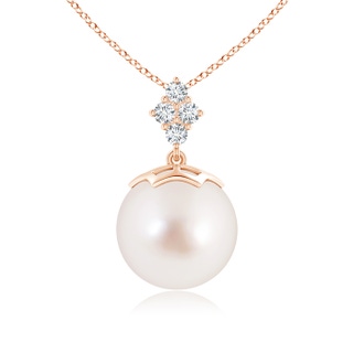 11mm AAAA South Sea Pearl Pendant with Diamond Clustre in Rose Gold