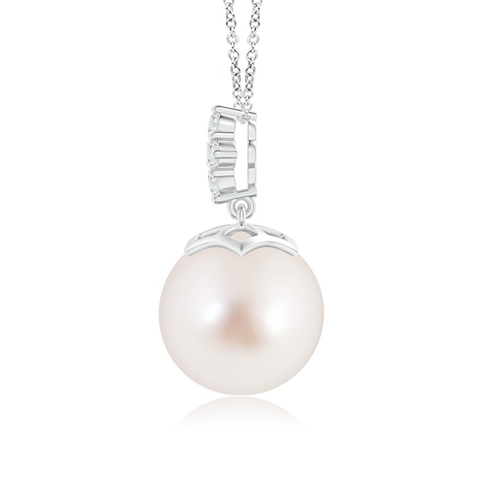 11mm AAAA South Sea Pearl Pendant with Diamond Cluster in White Gold product image