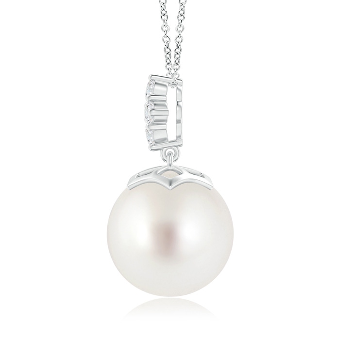 12mm AAA South Sea Pearl Pendant with Diamond Clustre in White Gold product image