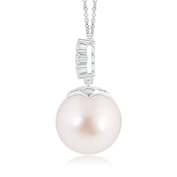 12mm AAAA South Sea Pearl Pendant with Diamond Clustre in White Gold Product Image