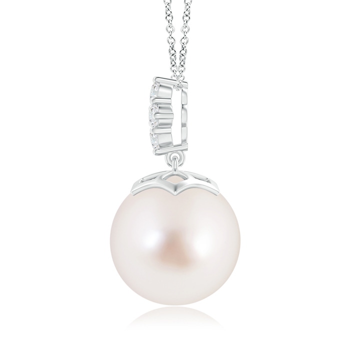 12mm AAAA South Sea Pearl Pendant with Diamond Clustre in White Gold product image