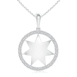 1.1mm HSI2 Polished Star Diamond Circle Dangle Pendant in White Gold