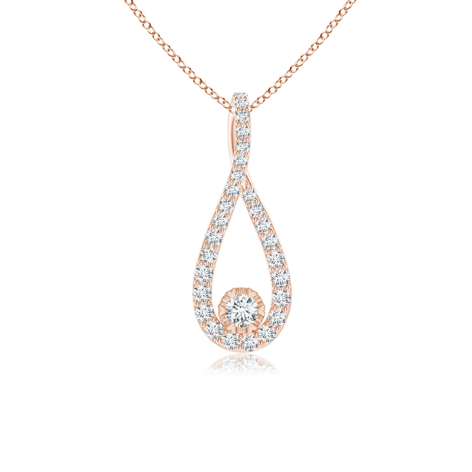 2.4mm GVS2 Diamond Infinity Loop Pendant in Rose Gold 
