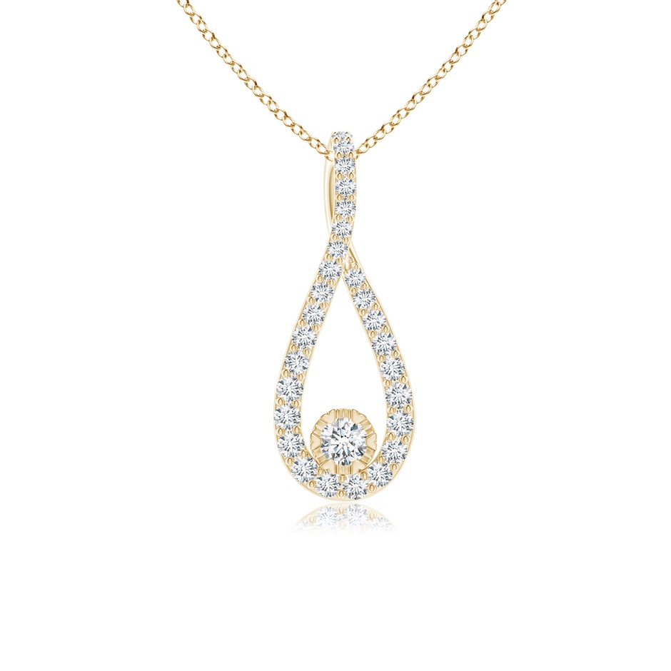 2.4mm GVS2 Diamond Infinity Loop Pendant in Yellow Gold 