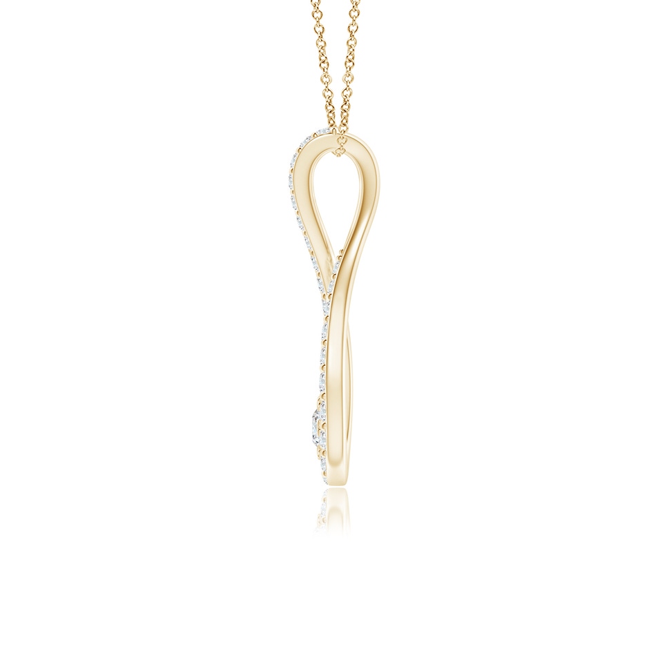 2.4mm GVS2 Diamond Infinity Loop Pendant in Yellow Gold side-1