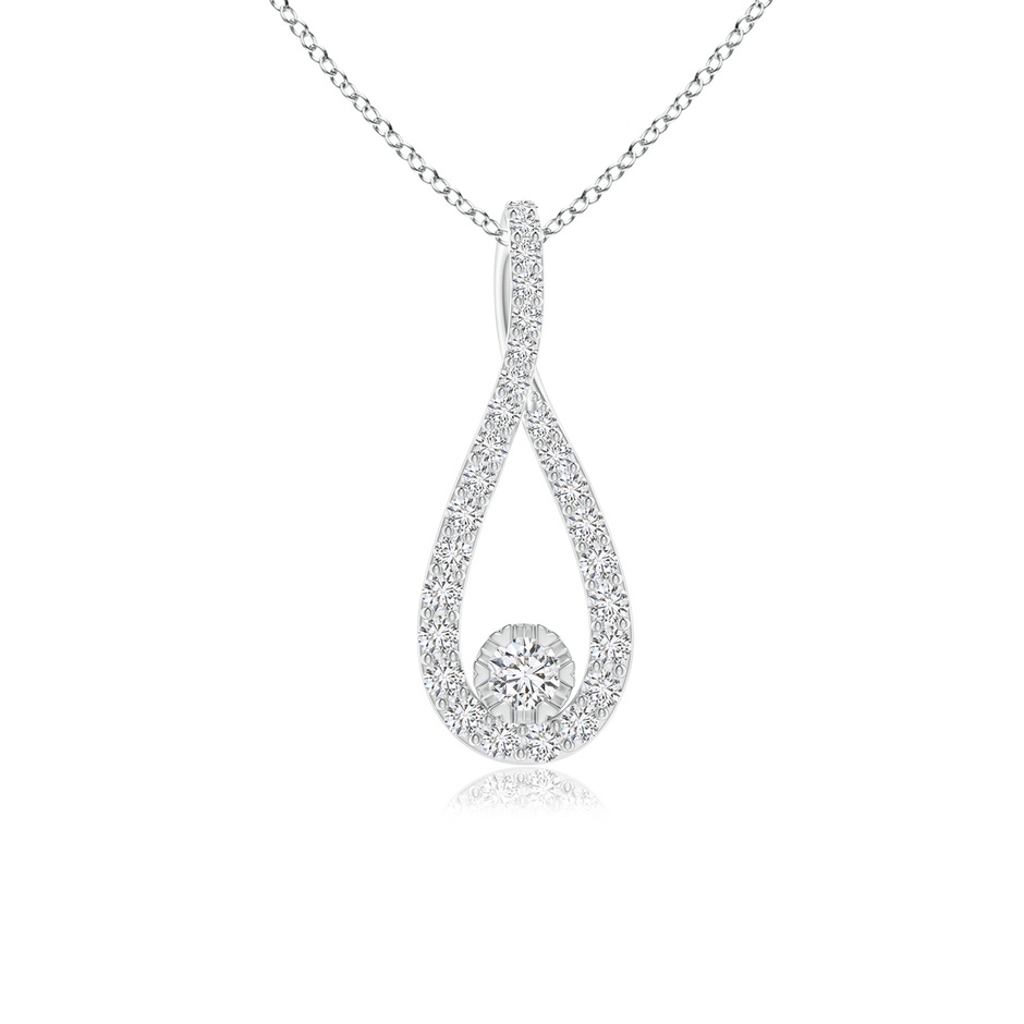 2.4mm HSI2 Diamond Infinity Loop Pendant in White Gold 