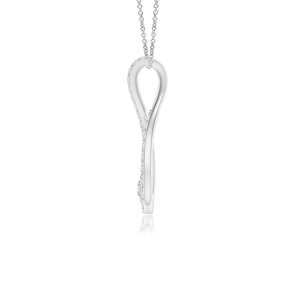 2.4mm HSI2 Diamond Infinity Loop Pendant in White Gold side-1