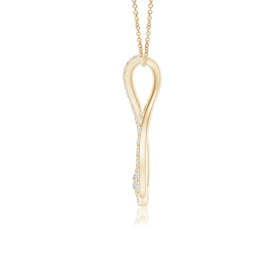 2.4mm HSI2 Diamond Infinity Loop Pendant in Yellow Gold side-1