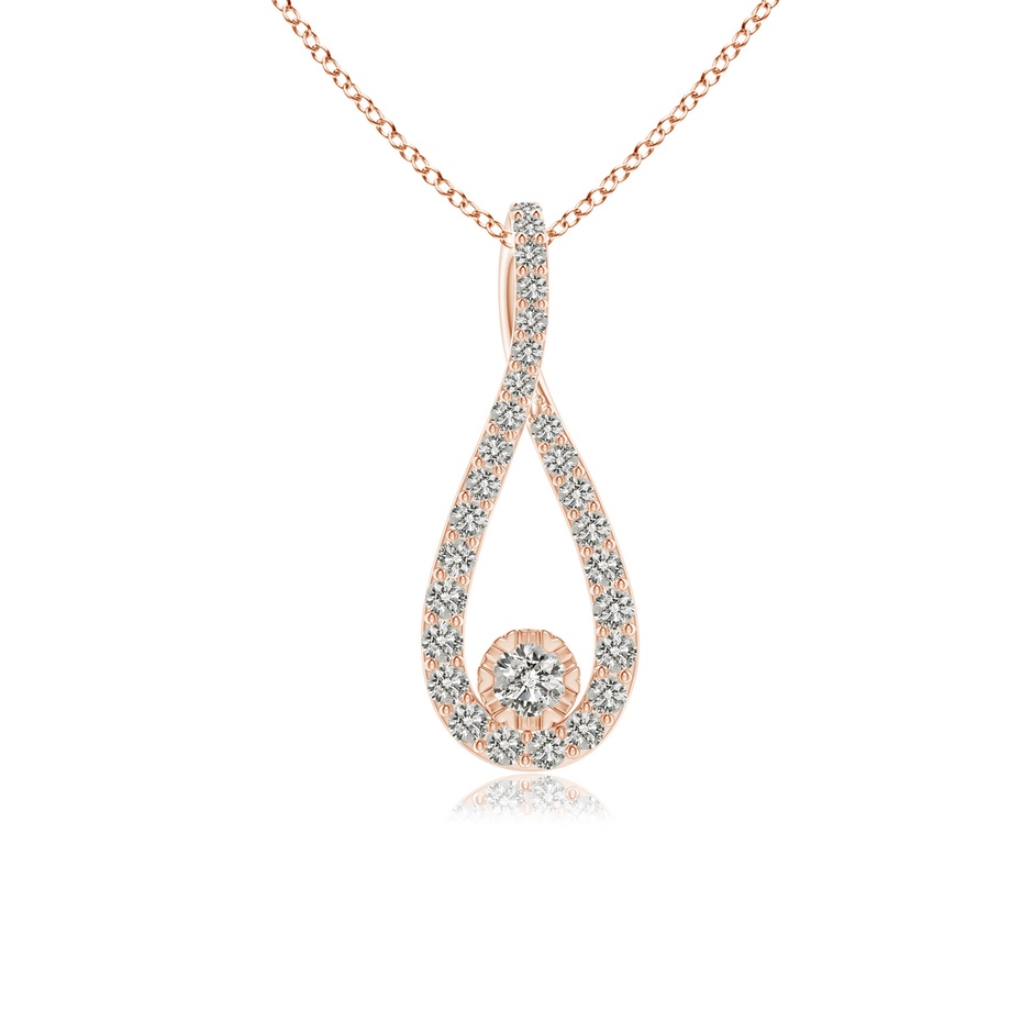 2.4mm KI3 Diamond Infinity Loop Pendant in Rose Gold 