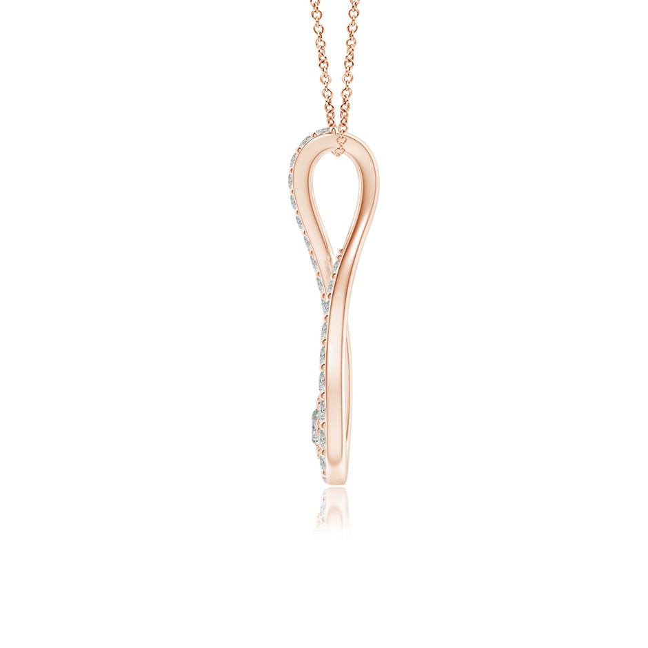 2.4mm KI3 Diamond Infinity Loop Pendant in Rose Gold side-1