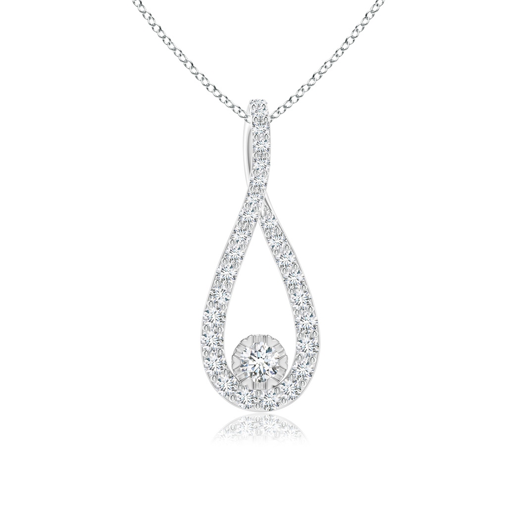 2.8mm GVS2 Diamond Infinity Loop Pendant in White Gold