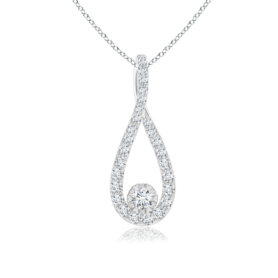 2.8mm GVS2 Diamond Infinity Loop Pendant in White Gold 