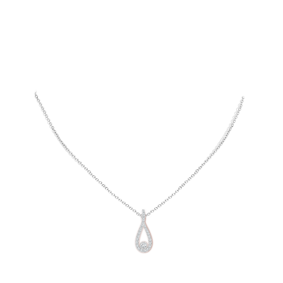 2.8mm GVS2 Diamond Infinity Loop Pendant in White Gold body-neck