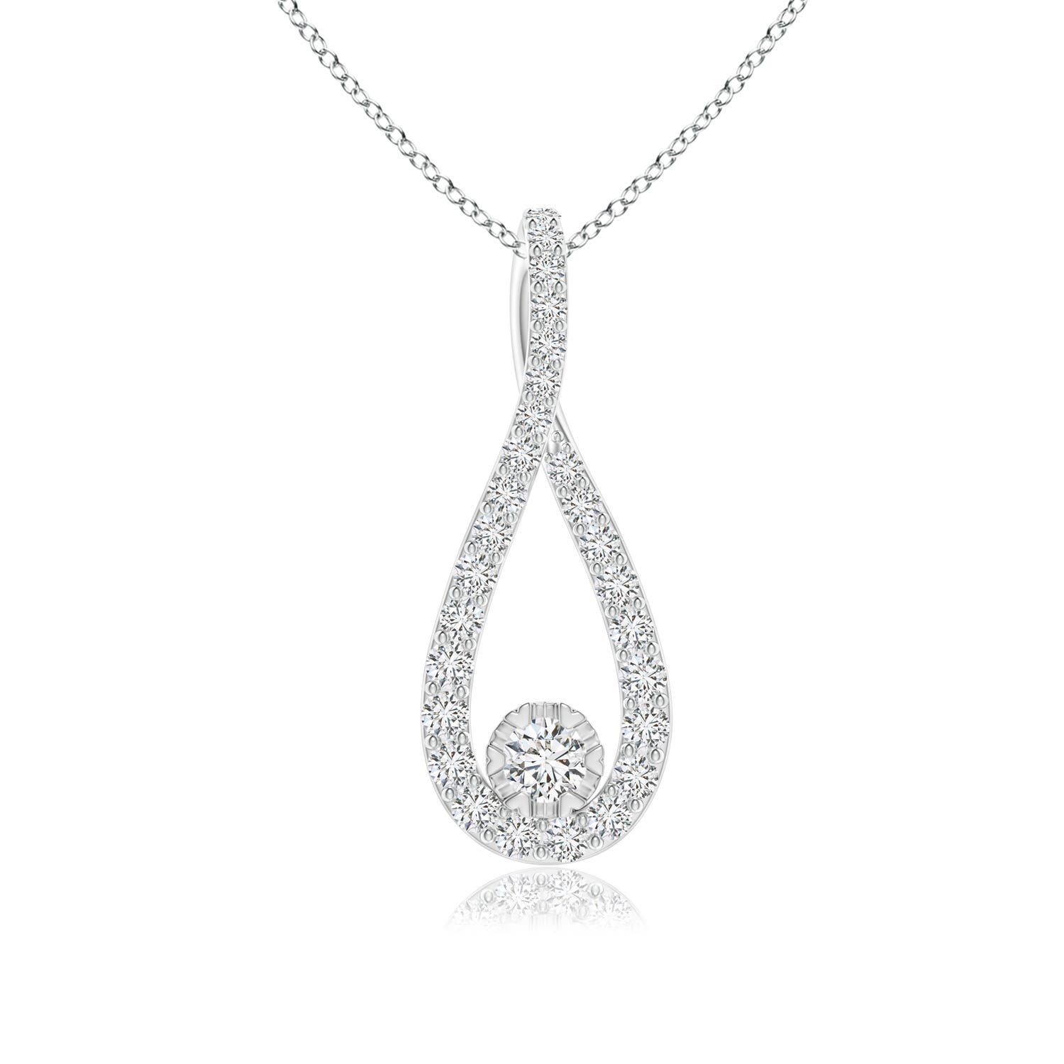 Angara Natural Diamond Infinity Pendant Necklace for Women, Girls