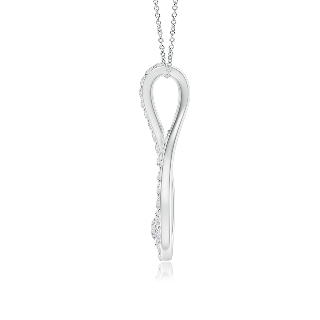 2.8mm HSI2 Diamond Infinity Loop Pendant in White Gold Side-1