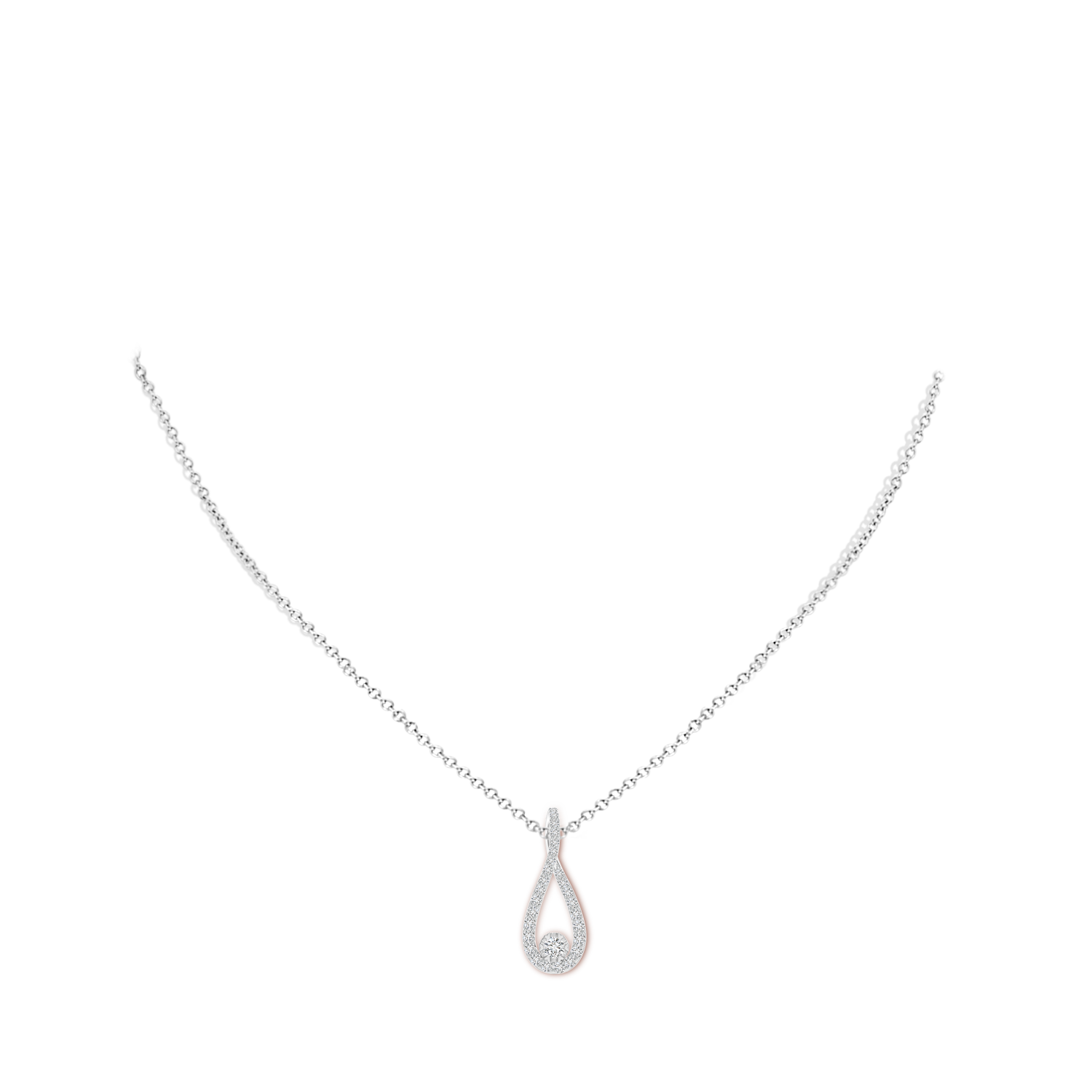 2.8mm HSI2 Diamond Infinity Loop Pendant in White Gold - body_neck