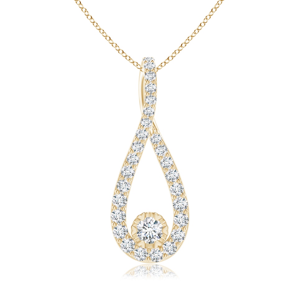 3.2mm GVS2 Diamond Infinity Loop Pendant in Yellow Gold 
