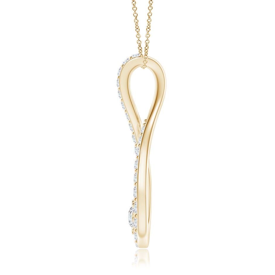 3.2mm GVS2 Diamond Infinity Loop Pendant in Yellow Gold side-1
