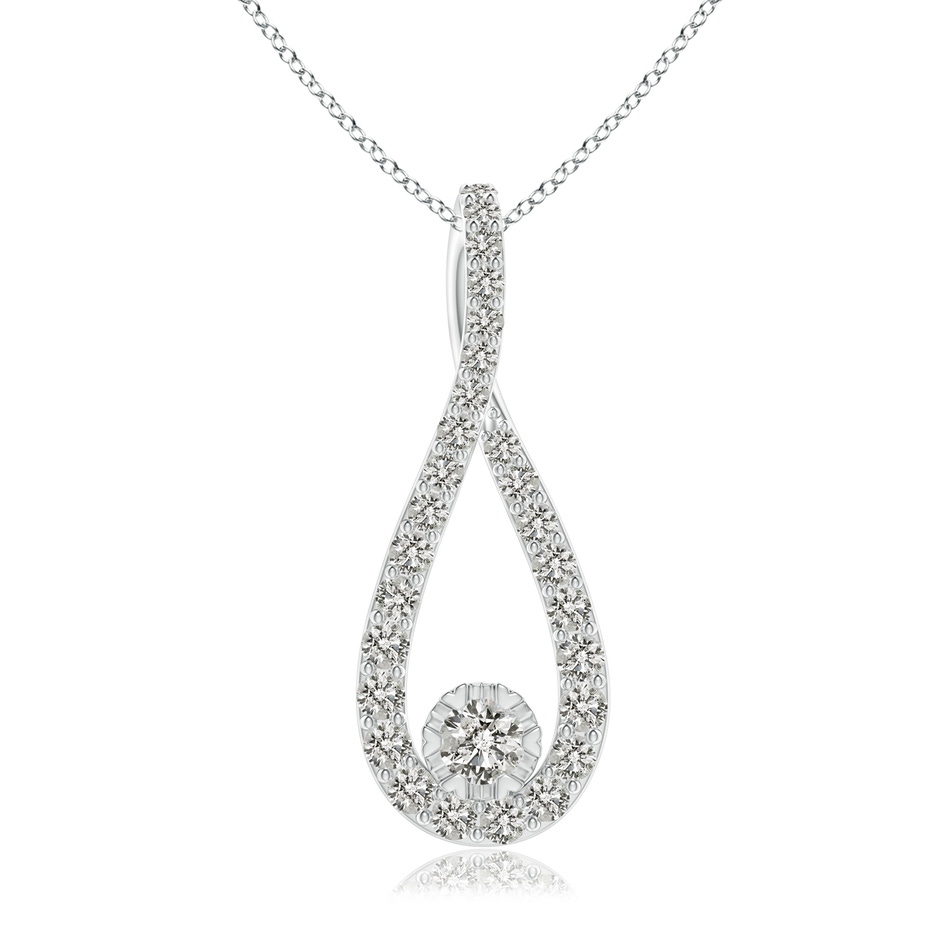 3.2mm KI3 Diamond Infinity Loop Pendant in White Gold 