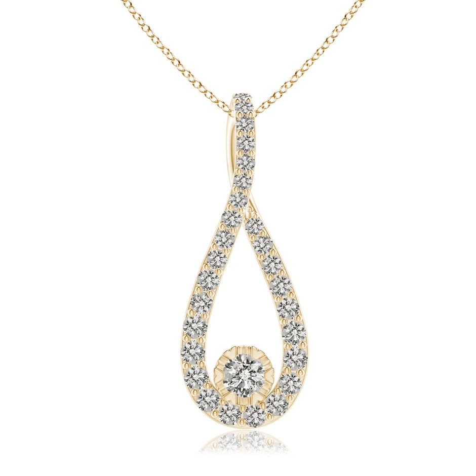 3.2mm KI3 Diamond Infinity Loop Pendant in Yellow Gold 